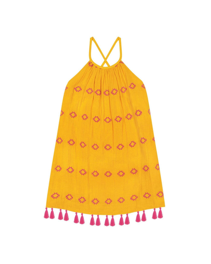 Mini Chantal Girls Sundress Marigold Embroidery image 0