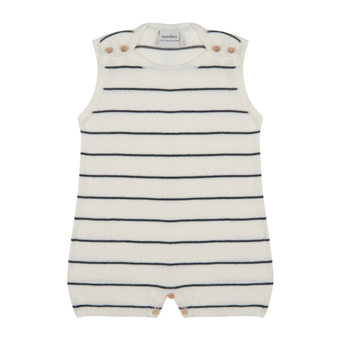 Navy Striped White Knit Playsuit image 0