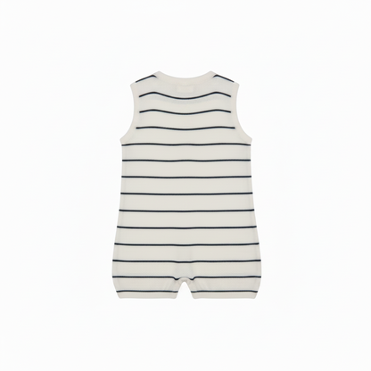 Navy Striped White Knit Playsuit