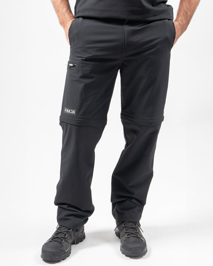 Pantalón Short MAJA® Cambio, Negro, vista frontal, fit Regular, Poliamida, con Tela estiramiento 2 vías, uso versátil