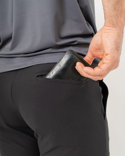 Pantalón Slim, Negro, detalle, fit Slim, Poliéster, con Tela estiramiento 4 vías, uso versátil