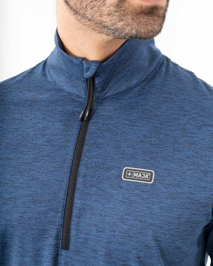 Pullover Andrews, Azul marino, vista lateral, fit Regular, Poliéster, con Tela estiramiento 4 vías, perfecta para climas fríos