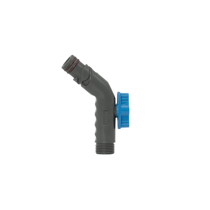 A product shot of the slate gray removable faucet connector.|42444252545274