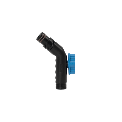 A product shot of the jet black removable faucet connector.|42444252578042