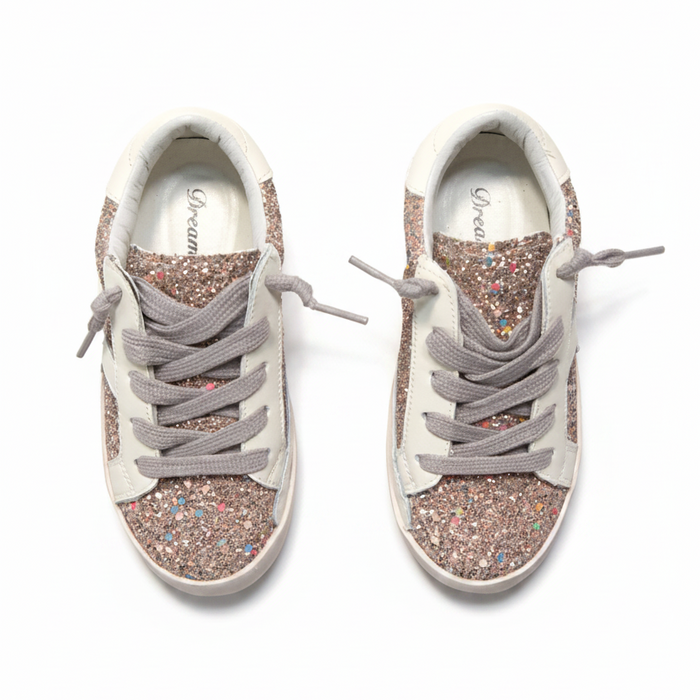 Ruby Rose Gold Glitter Lightning Bolt Sneakers image 1