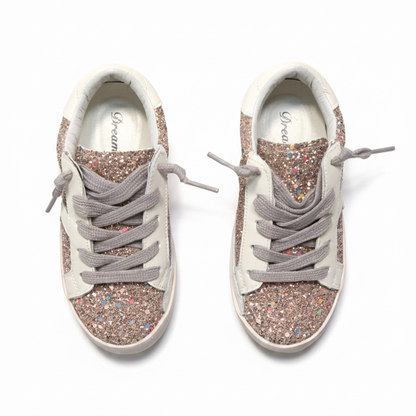 Ruby Rose Gold Glitter Lightning Bolt Sneakers image 1