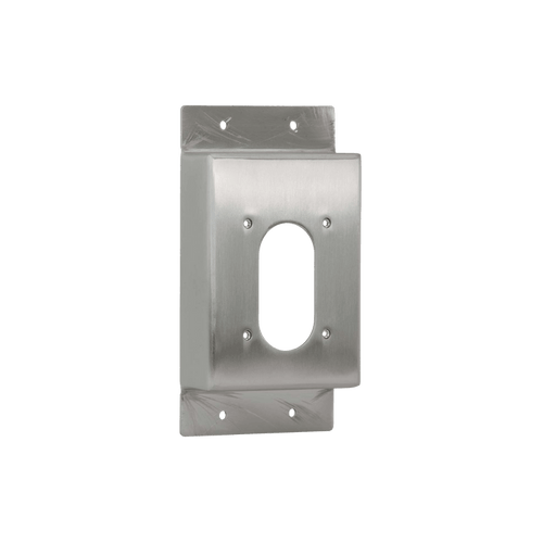 A product shot of the stainless steel 1.5" mounting box for the house hydrant v2+.