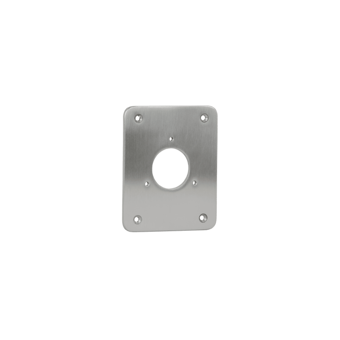 A product shot of the stainless steel mounting plate for the house hydrant v1+.