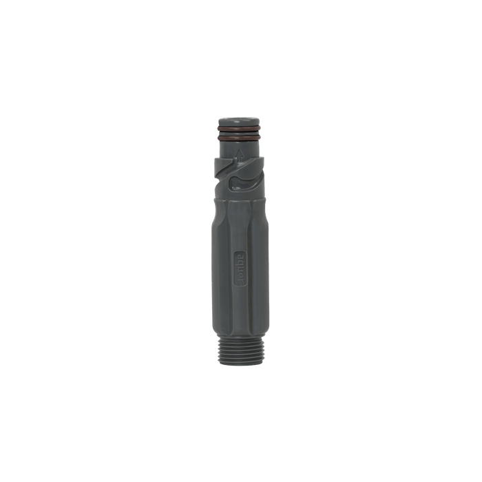 A product shot of the slate gray straight hose connector|42443927617786