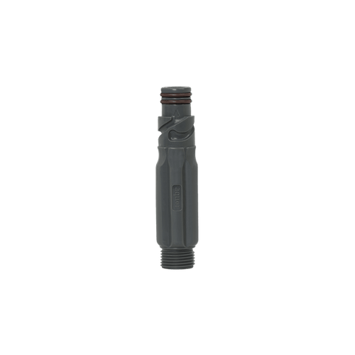 A product shot of the slate gray straight hose connector|42443927617786