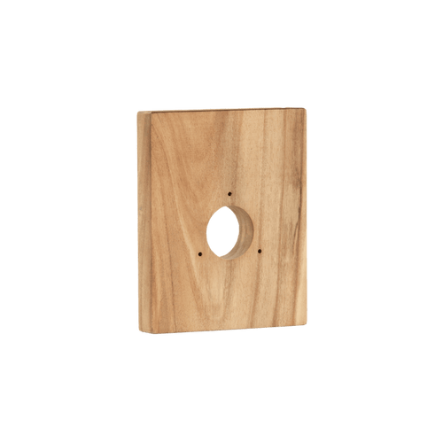 A product shot of the teak mounting block for the house hydrant v1+.