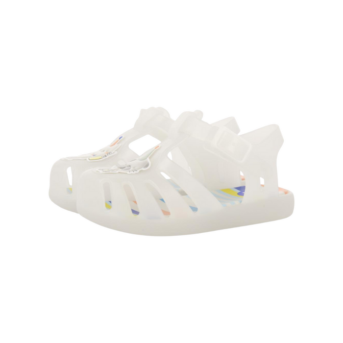 Uarini Babies White Jelly Shoes With Kitten And Puppy Design image 0