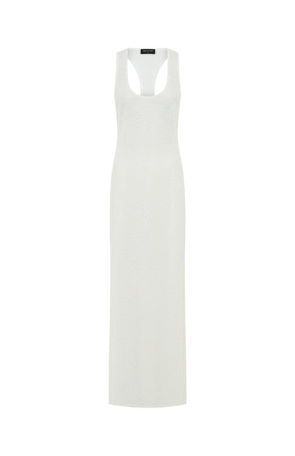 Tropic Waters Knit Maxi Dress White